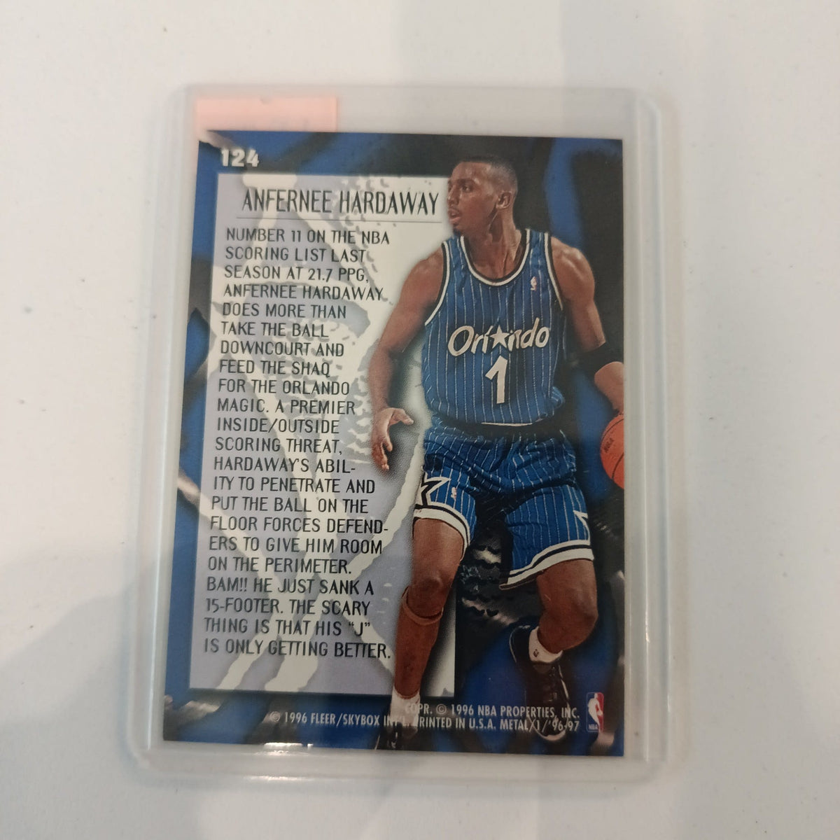 1996-97 Fleer Metal Metallized Anfernee Hardaway #124 - view 2