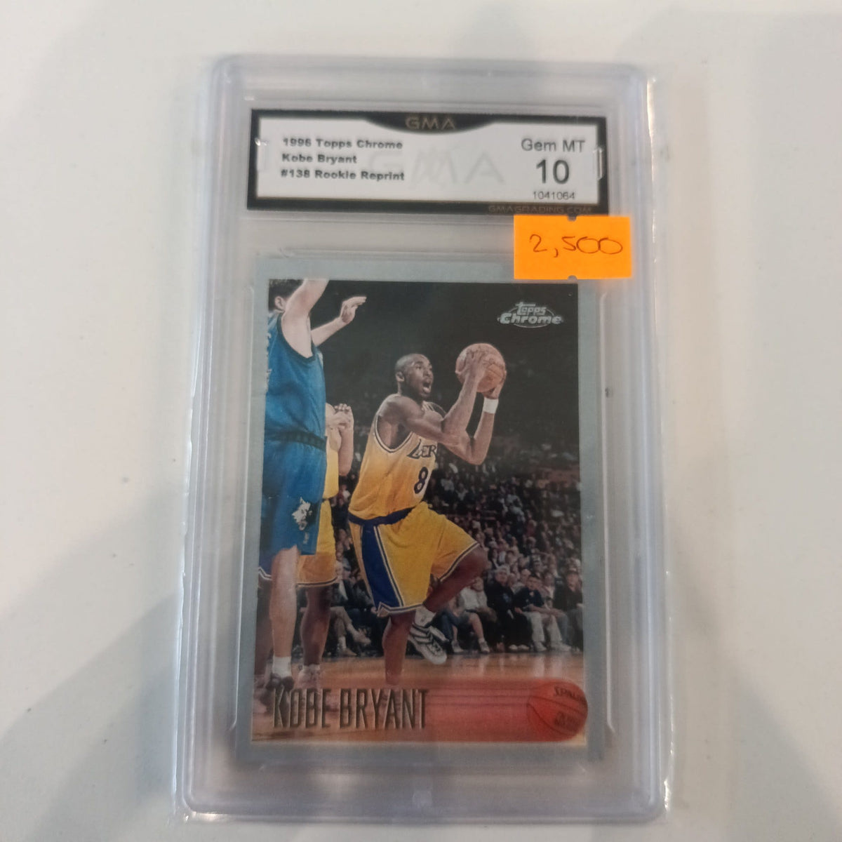 1996 Topps Chrome Rookie Reprint Kobe Bryant #138 GMA 10