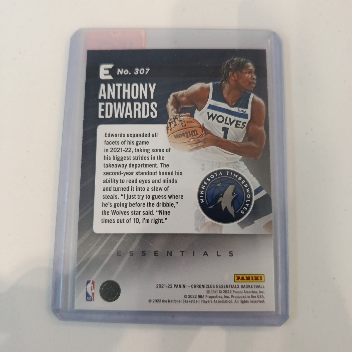 2021-22 Panini Chronicles Essentials Essentials Anthony Edwards #307 - view 2