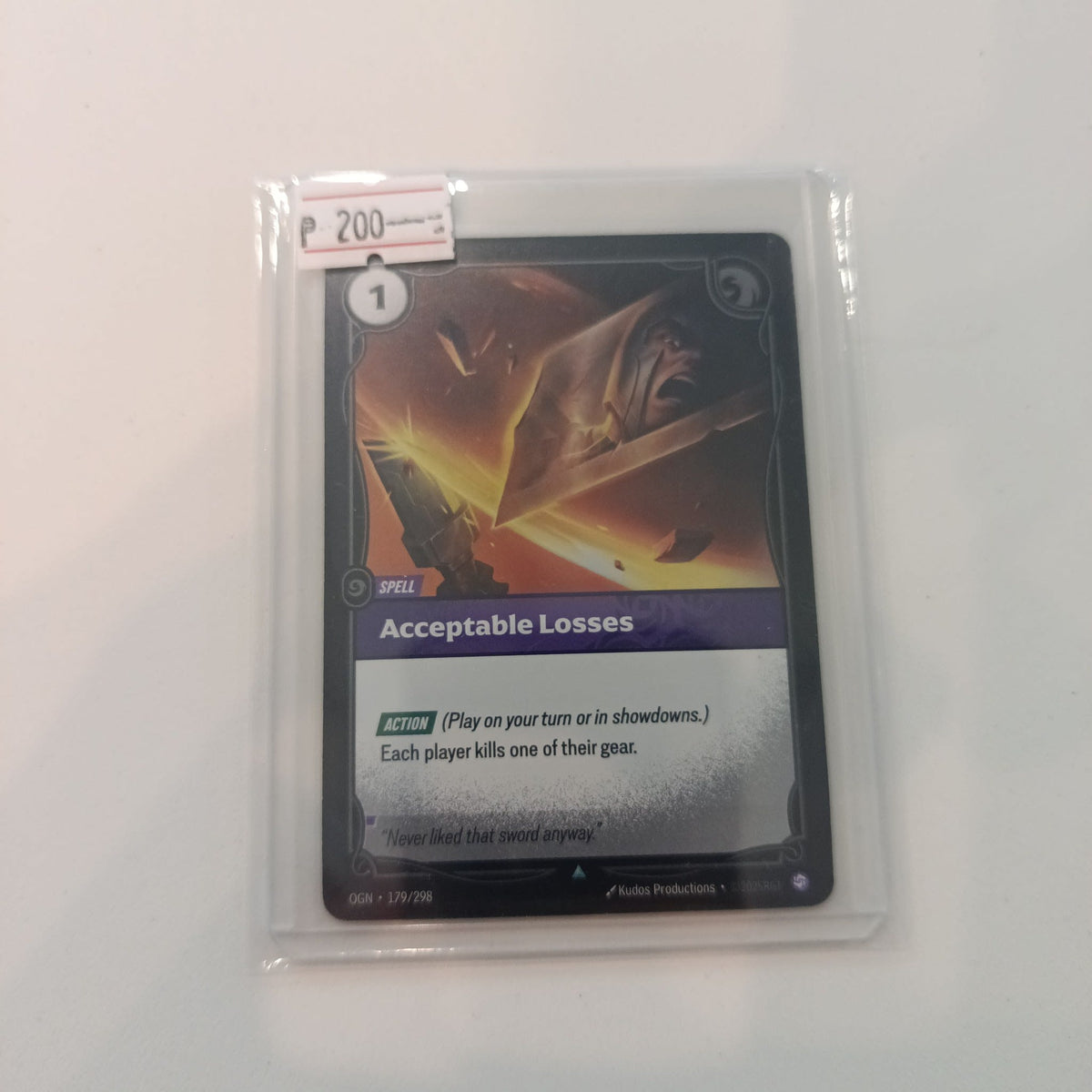 Kudos Productions Legends of Runeterra Spell Acceptable Losses #179/298