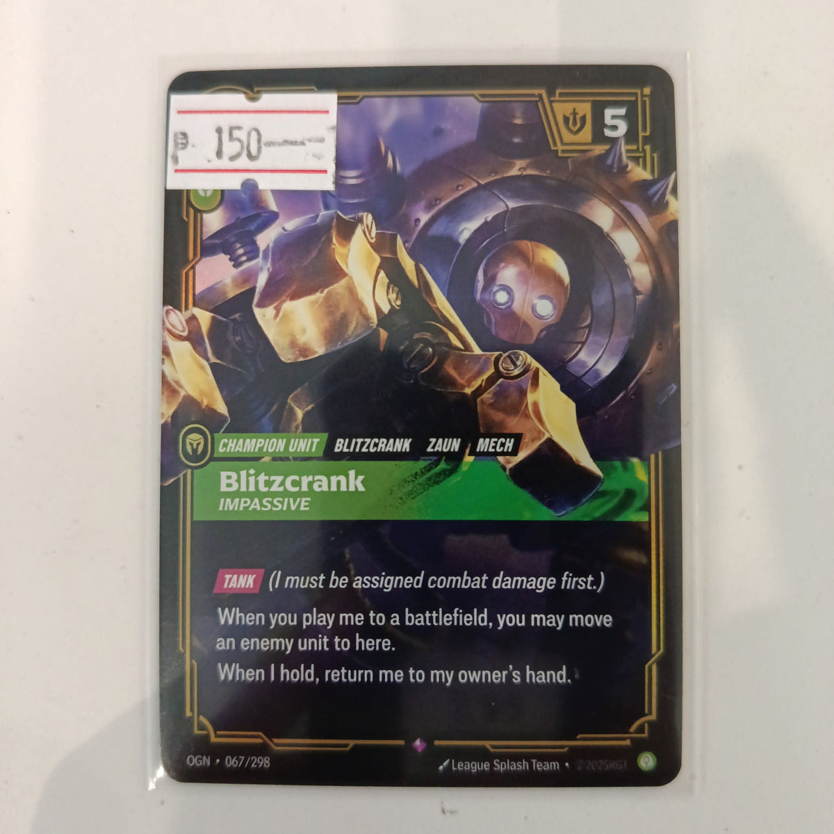 League of Legends TCG Blitzcrank OGN #067/298 2025 (English)