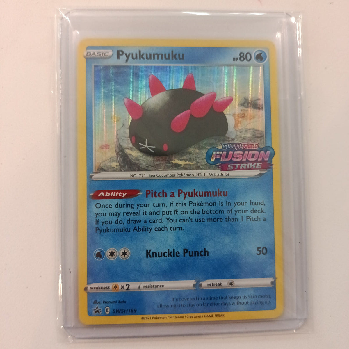 2021 Pokemon Company Sword & Shield Fusion Strike Fusion Strike Pyukumuku #SWSH169