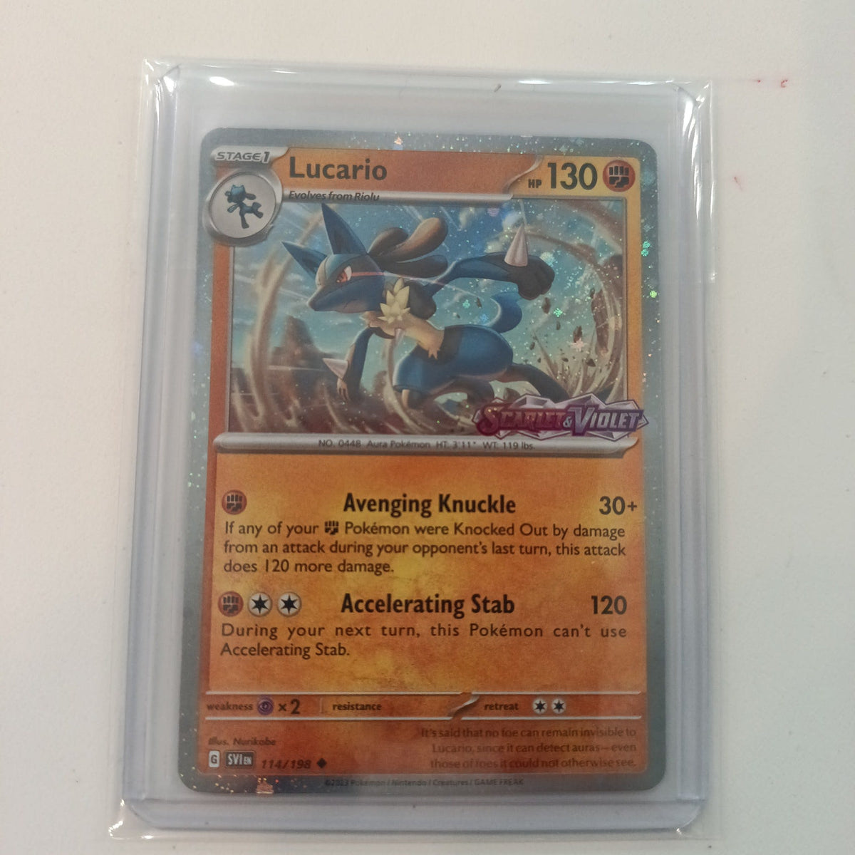2023 Pokemon Company Scarlet & Violet Lucario Reverse Holo #114/198