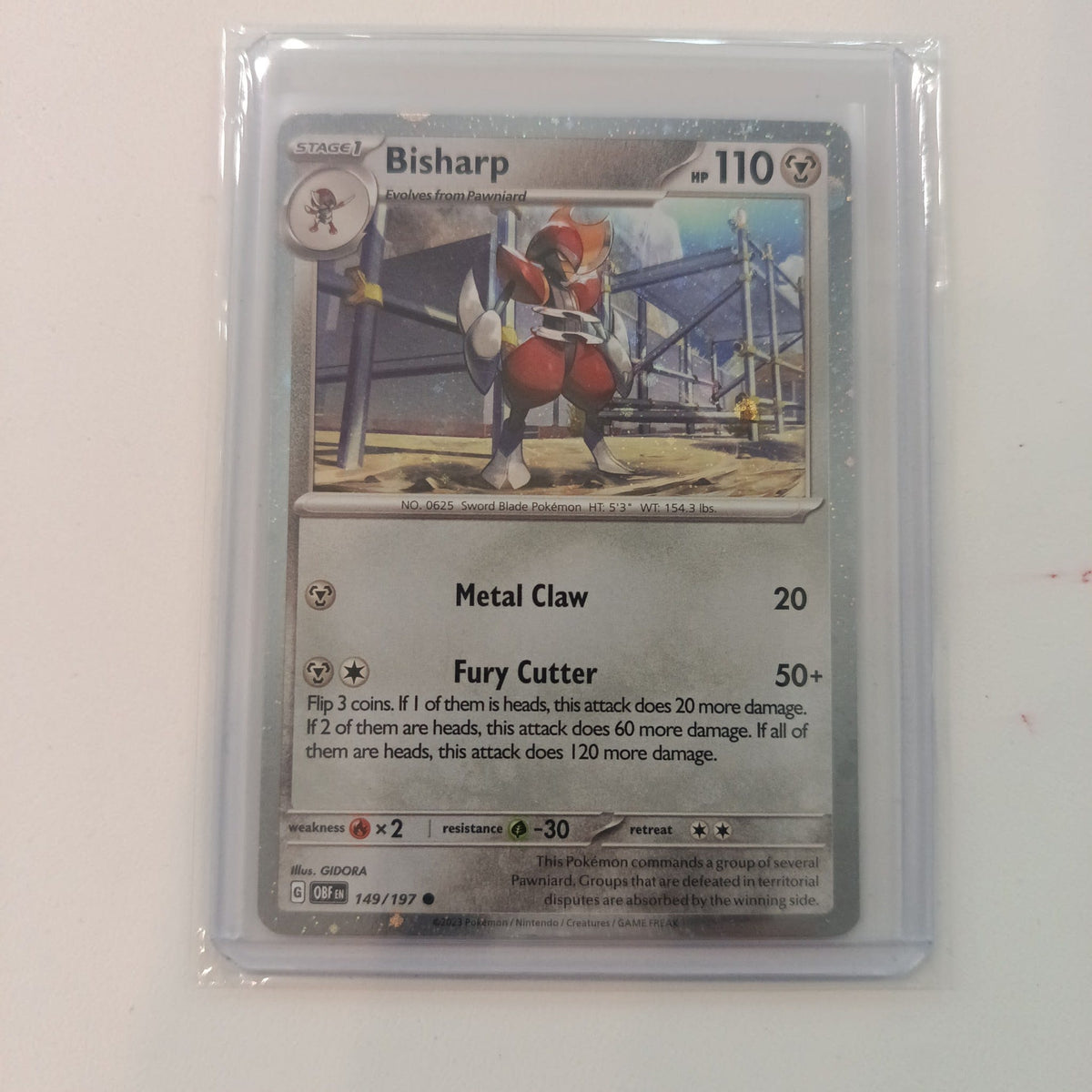 2023 Pokemon Company Obsidian Flames Bisharp Reverse Holo #149/197
