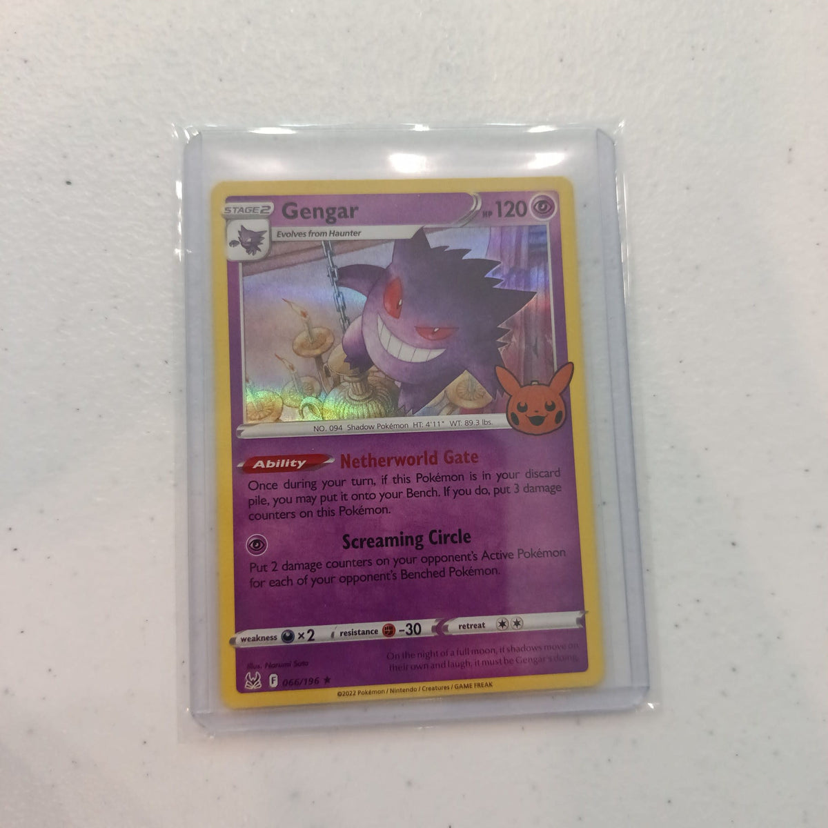 2022 Pokemon Company Lost Origin Netherworld Gate Gengar Holo Rare #066/196