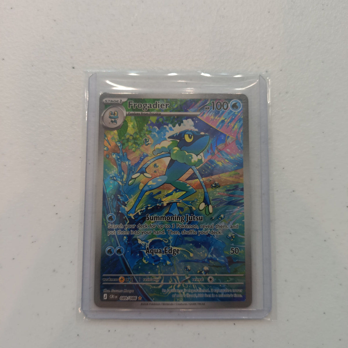 2026 Pokemon Company Crimson Invasion Frogadier Full Art Holo Rare #069/086