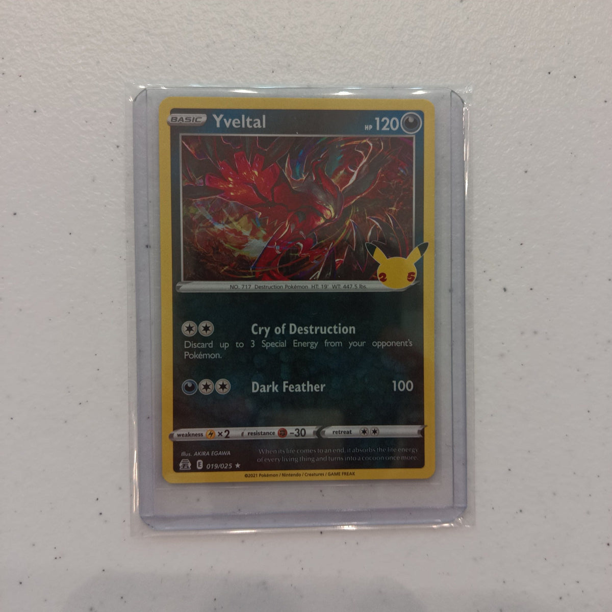 2021 Pokemon Company Celebrations 25th Anniversary Yveltal Holo Rare #019/025
