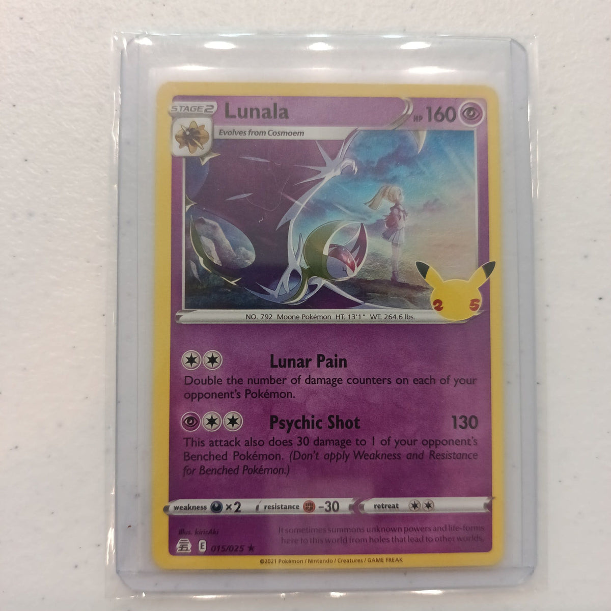 2021 Pokemon Company Celebrations Lunala Holo Rare #015/025