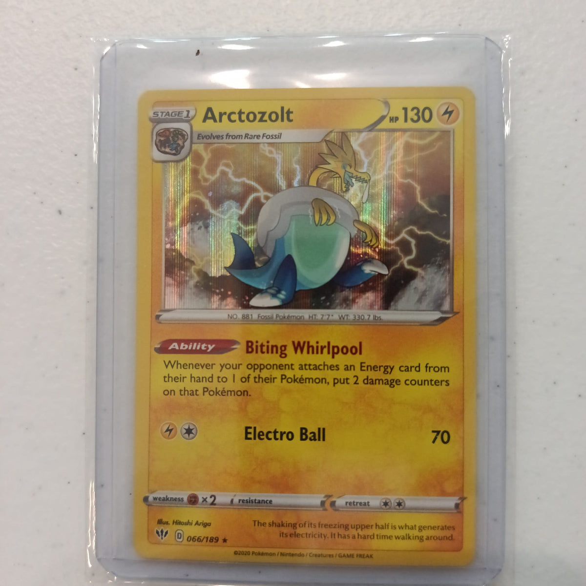 2020 Pokemon Company Vivid Voltage Arctozolt Holo Rare #066/189