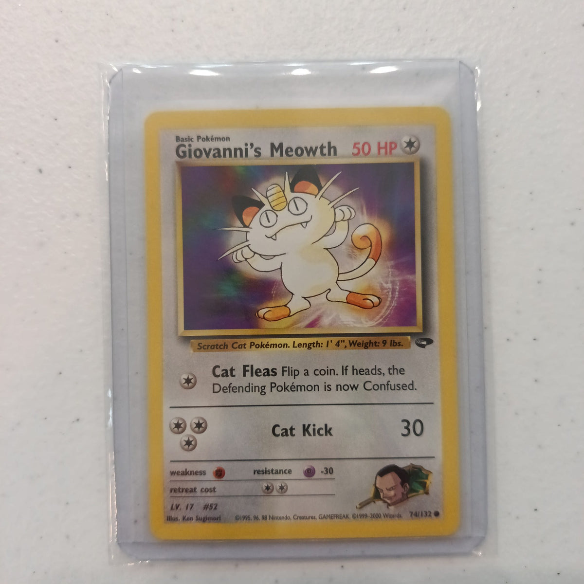 2000 Wizards of the Coast Gym Challenge Giovanni's Meowth #74/132
