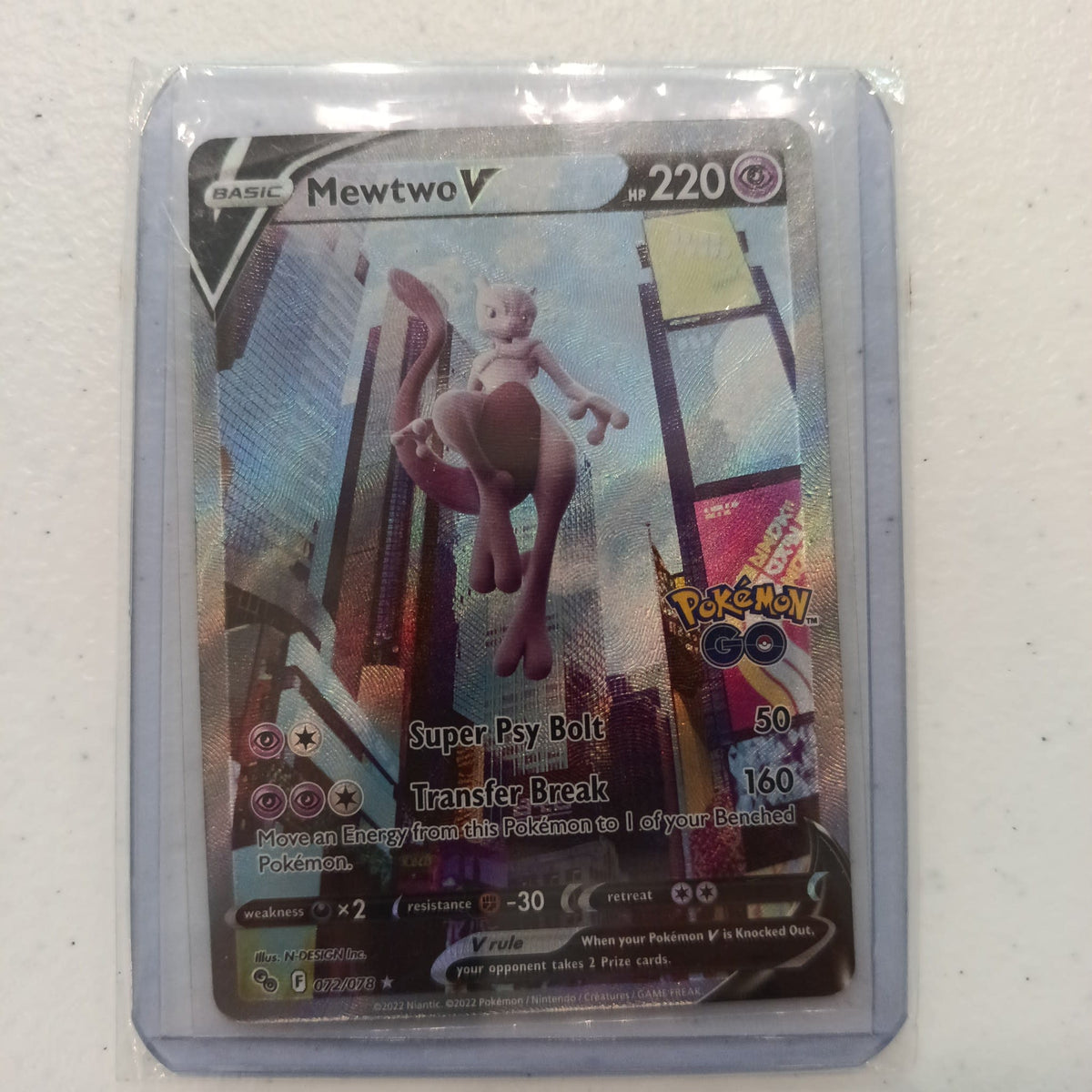 2022 Pokemon Company Pokemon GO Full Art Mewtwo V #072/078