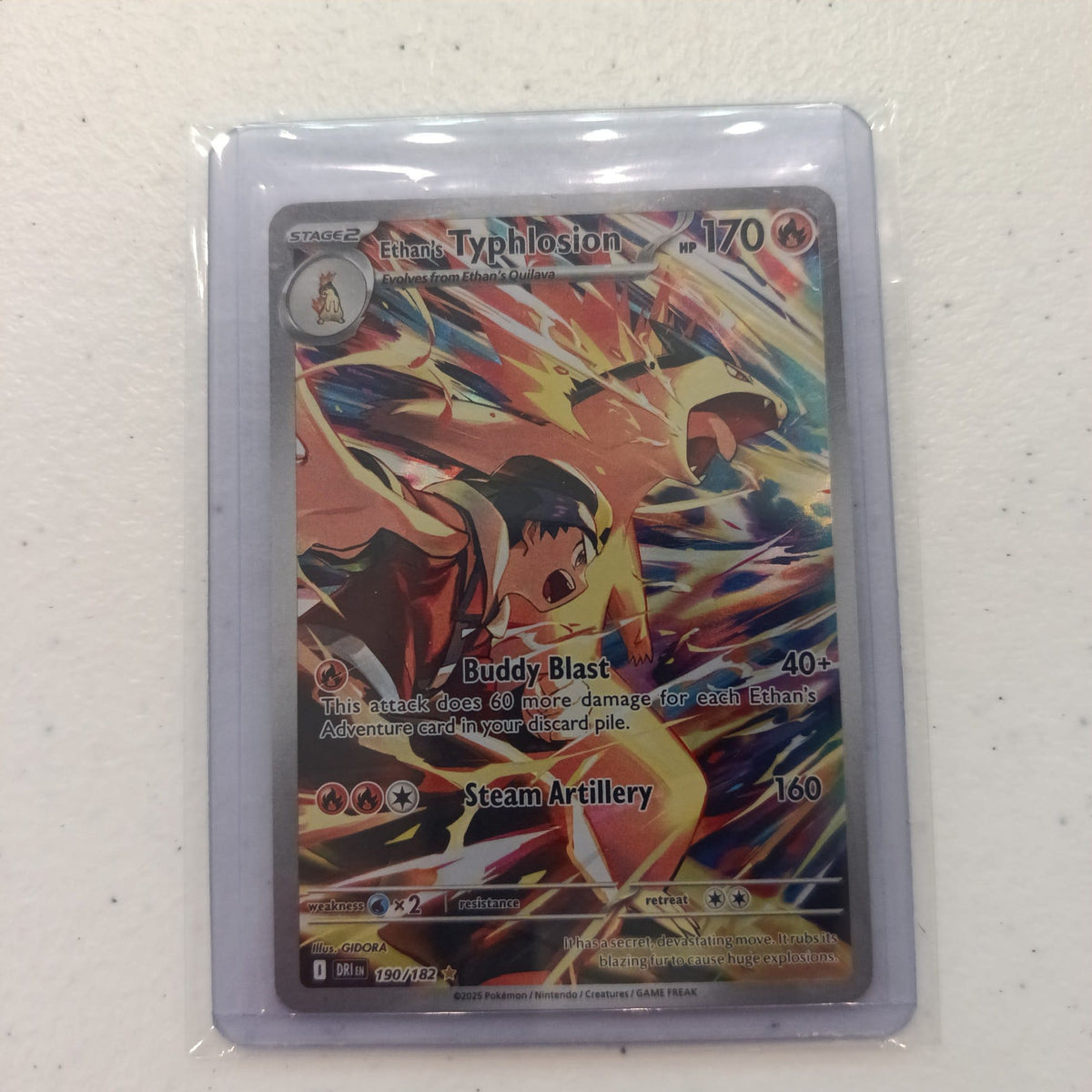 2025 Pokemon Company Destined Rivals Special Illustration Rare Ethan's Typhlosion #190/182