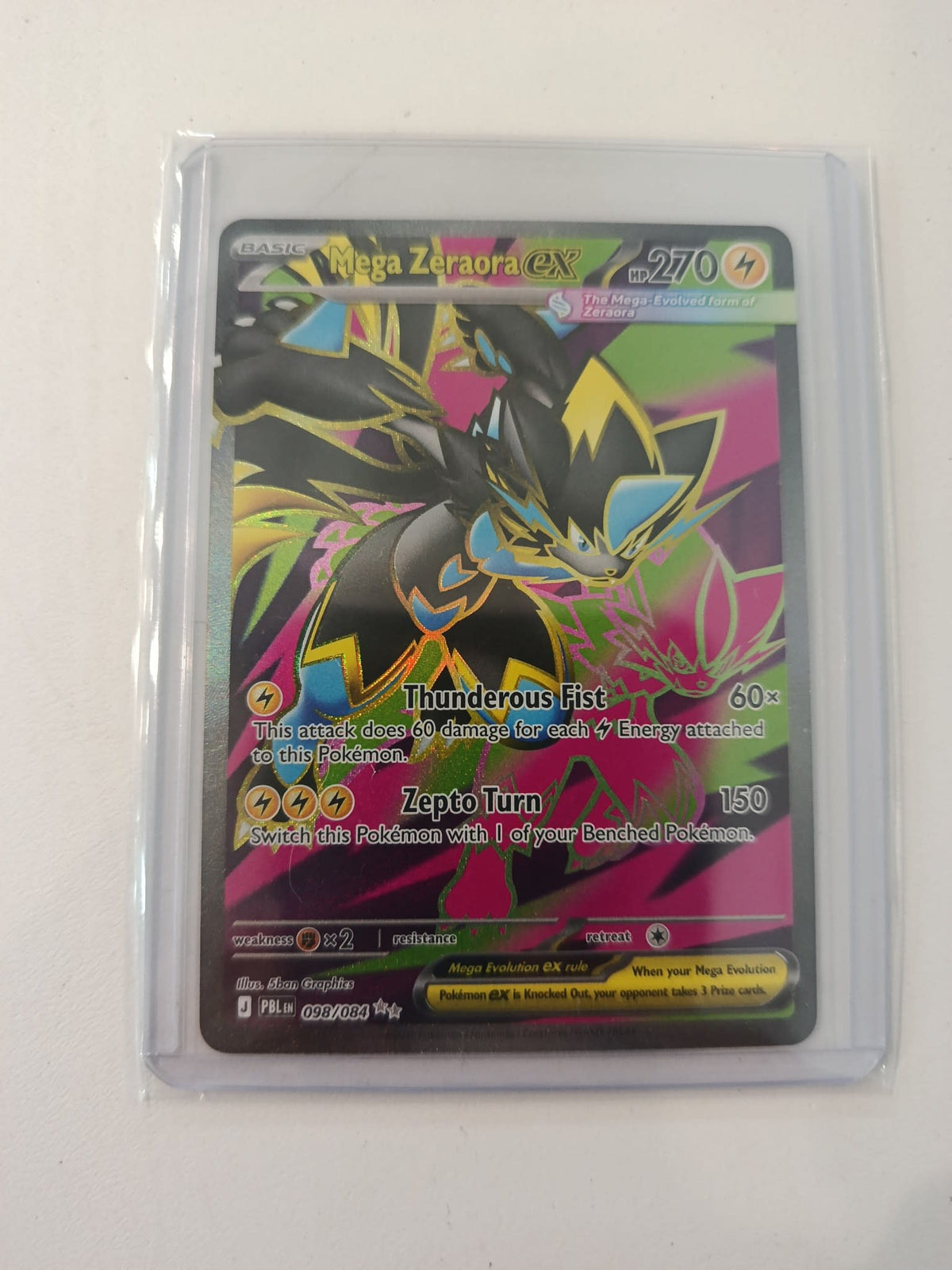 Pokemon Mega Zeraora ex PBLEN (Prismatic Evolutions) #098/084 (English) 098/084