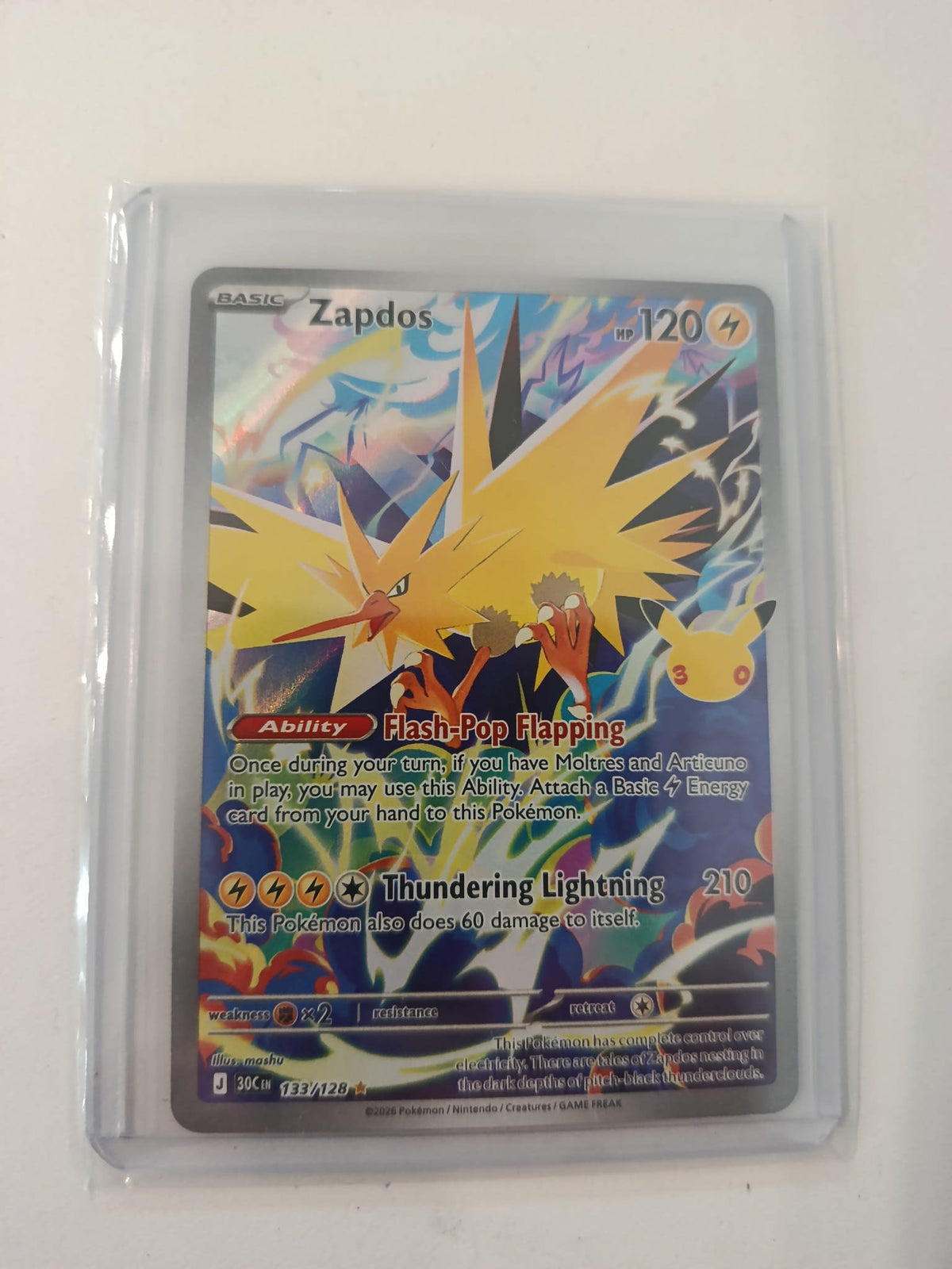 Pokemon Zapdos 30C EN (Pokémon Celebrations / Pikachu 30th Anniversary) #133/128 2026 (Eng