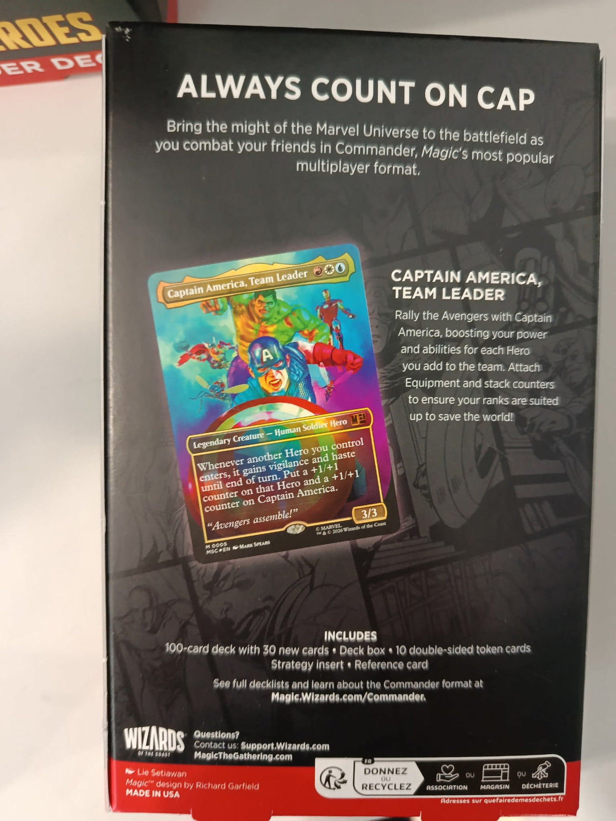 Magic: The Gathering Marvel Super Heroes Captain America, Team Leader Commander Deck 2026 - view 2