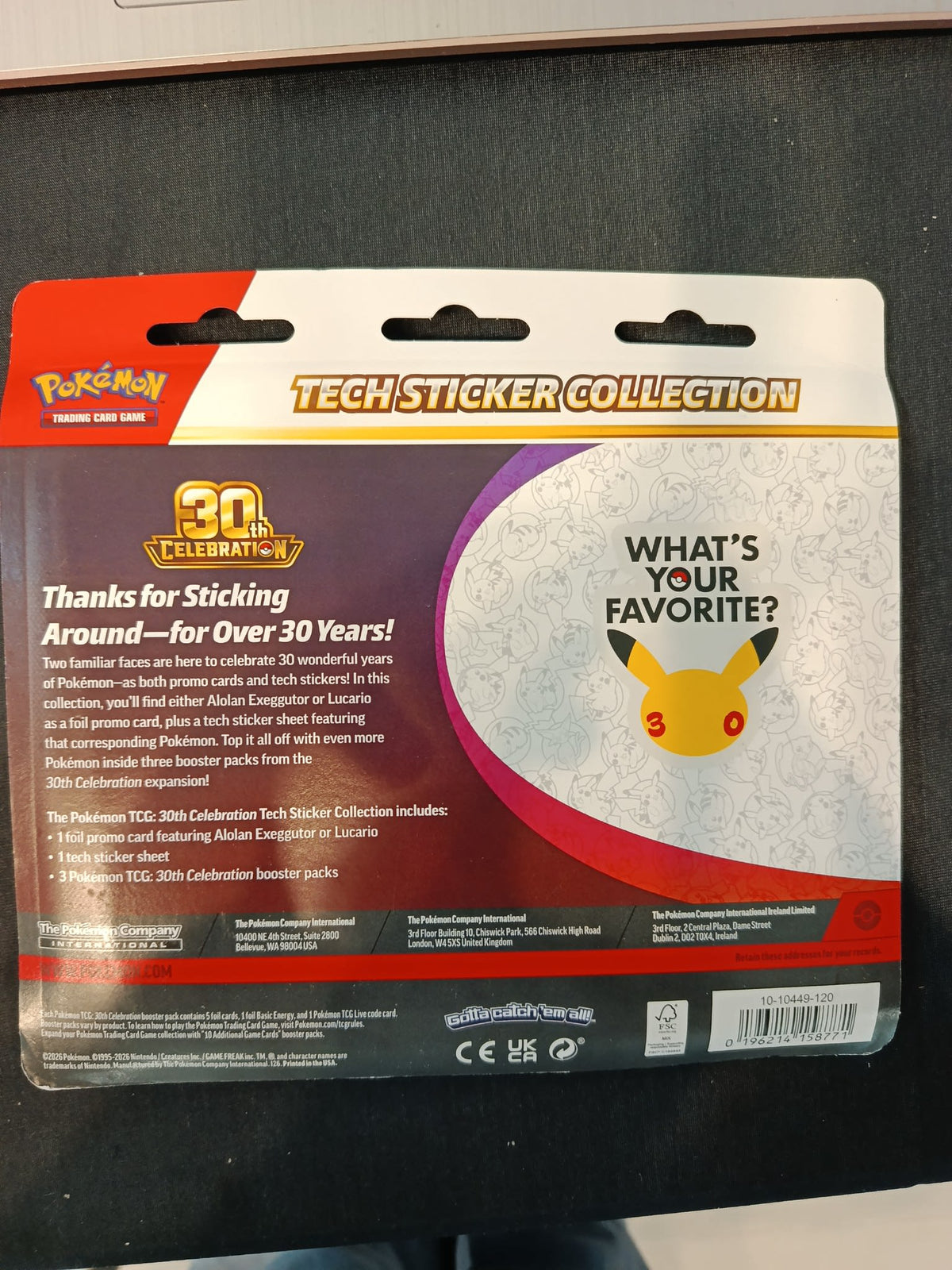 Pokemon 30th Celebration Lucario Tech Sticker Collection 2025 (English) - view 2