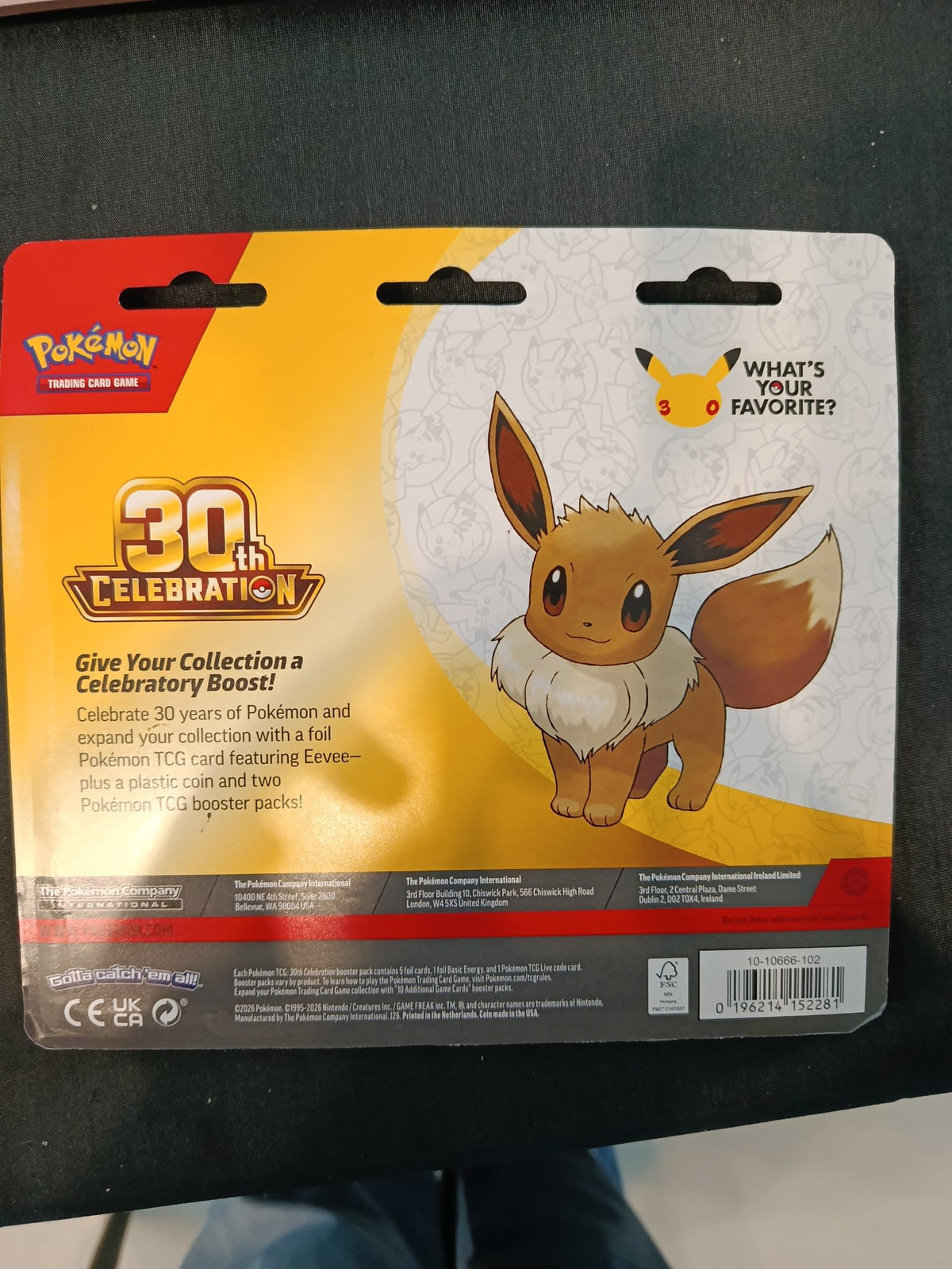 Pokemon 30th Celebration Eevee Blister 2026 (English) - view 2