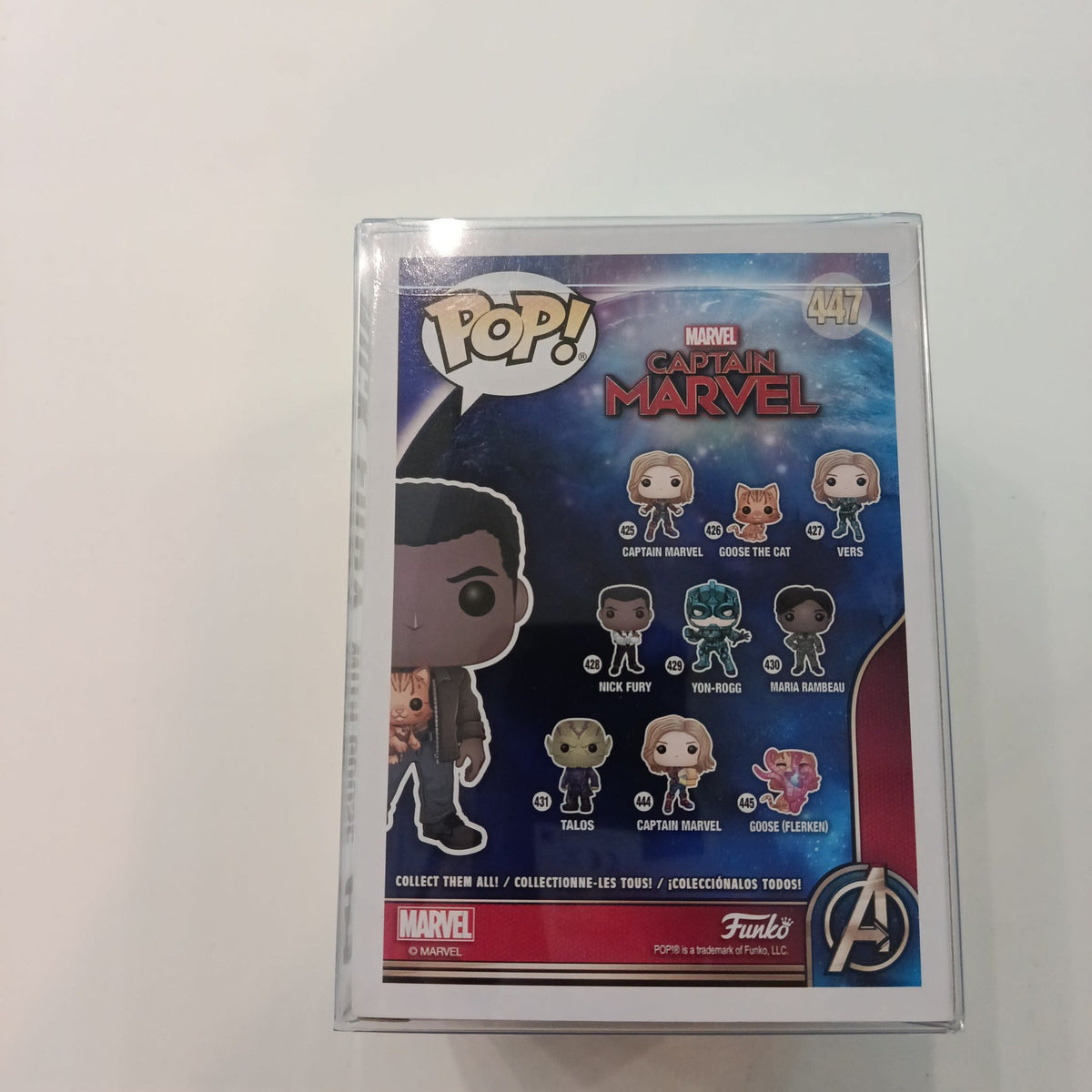 2019 Funko Pop Captain Marvel Nick Fury with Goose the Cat #447 - view 2