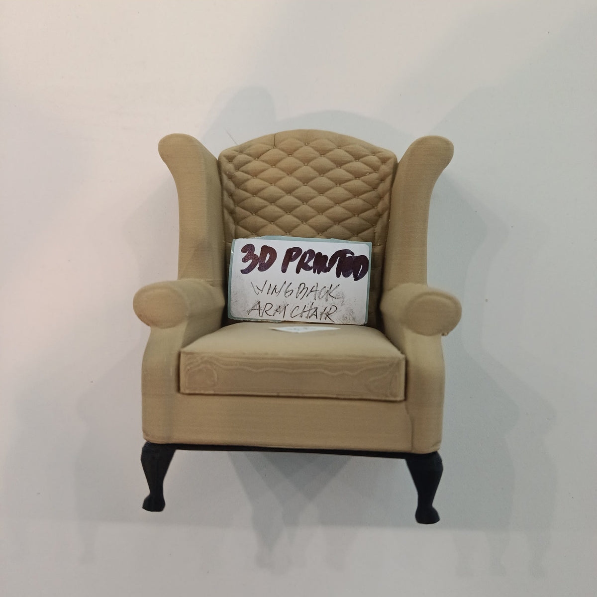 3D Printed Miniature Furniture Wingback Armchair