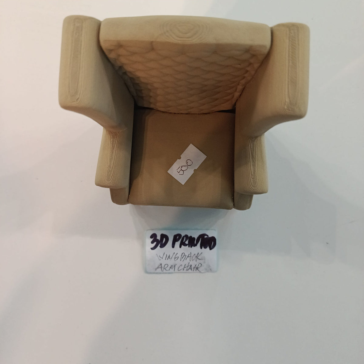 3D Printed Miniature Furniture Wingback Armchair - view 2