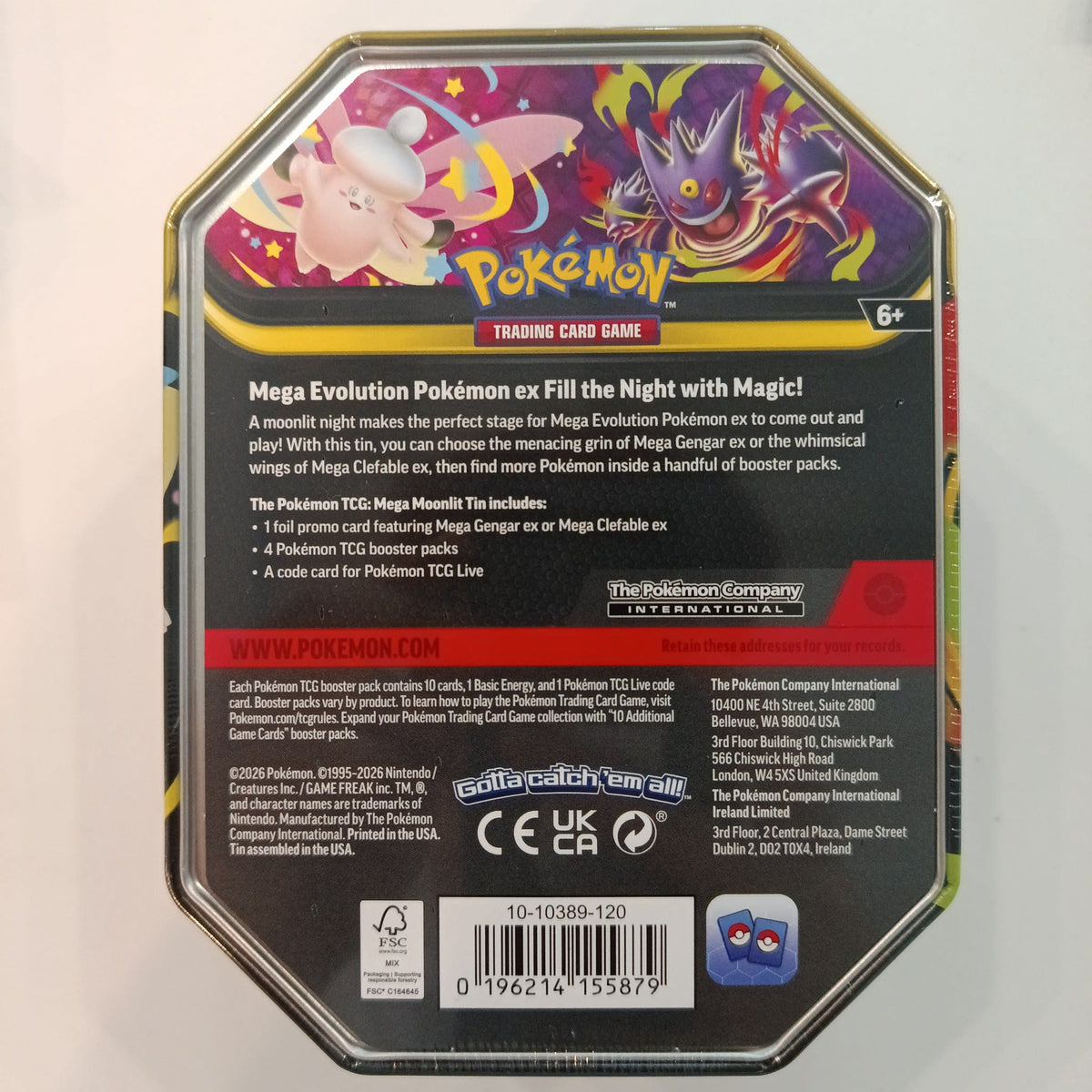 Pokemon Mega Moonlit Tin Mega Clefable ex 2026 (English) - view 2