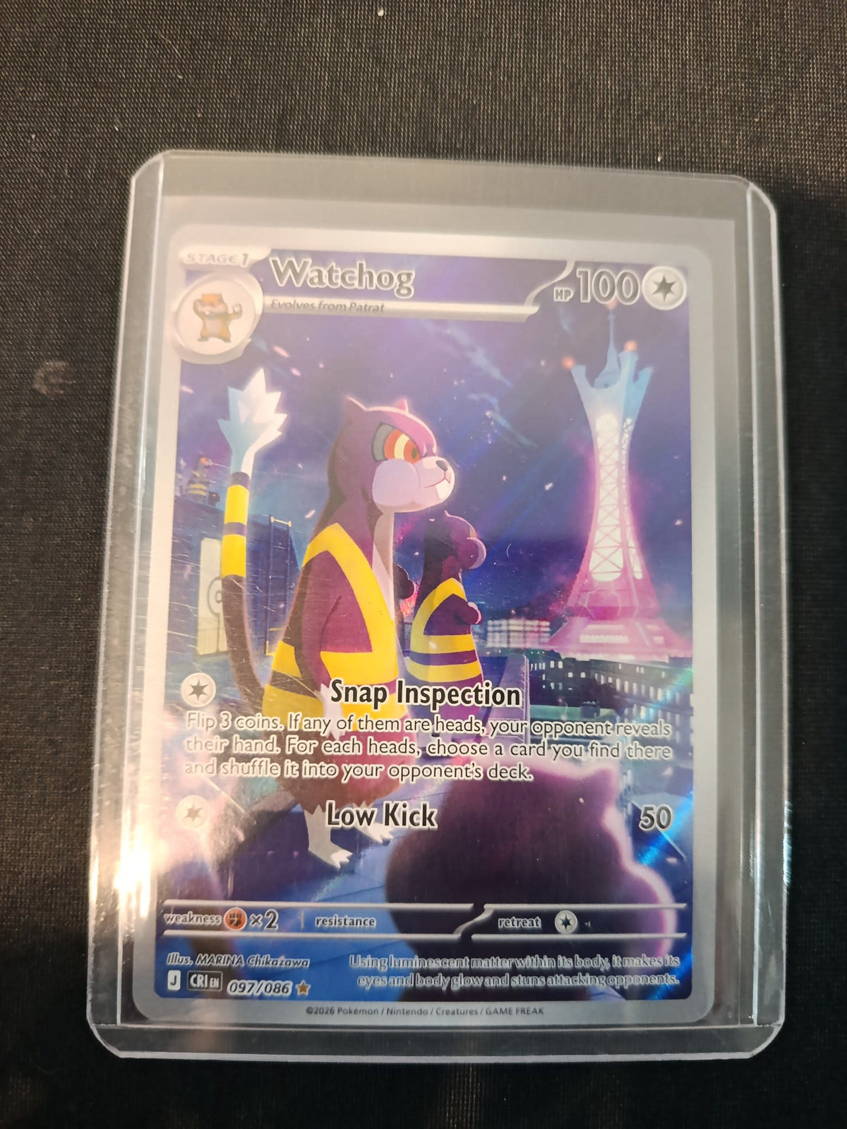 Pokemon Watchog CRI (Crimson Invasion / set code CRI) #097/086 2026 (English) 097/086