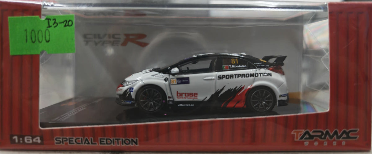Tarmac Works Special Edition Honda Civic Type R #81 T. Monteiro Sportpromotion