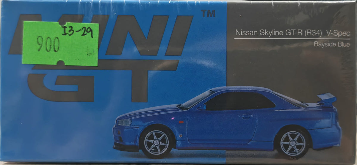 Mini GT Nissan Skyline GT-R (R34) V-Spec Bayside Blue #I3-29