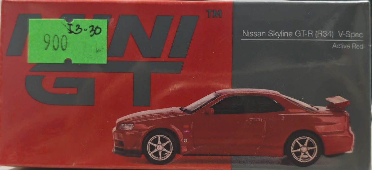 Mini GT Nissan Skyline GT-R (R34) V-Spec Active Red