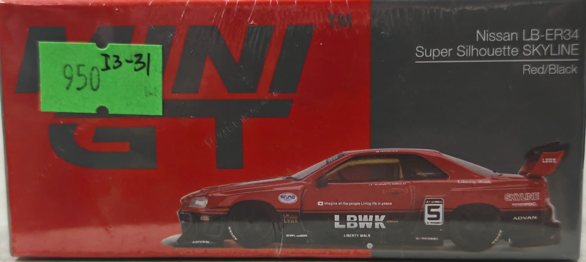 Mini GT LBWK Liberty Walk Nissan LB-ER34 Super Silhouette SKYLINE Red/Black
