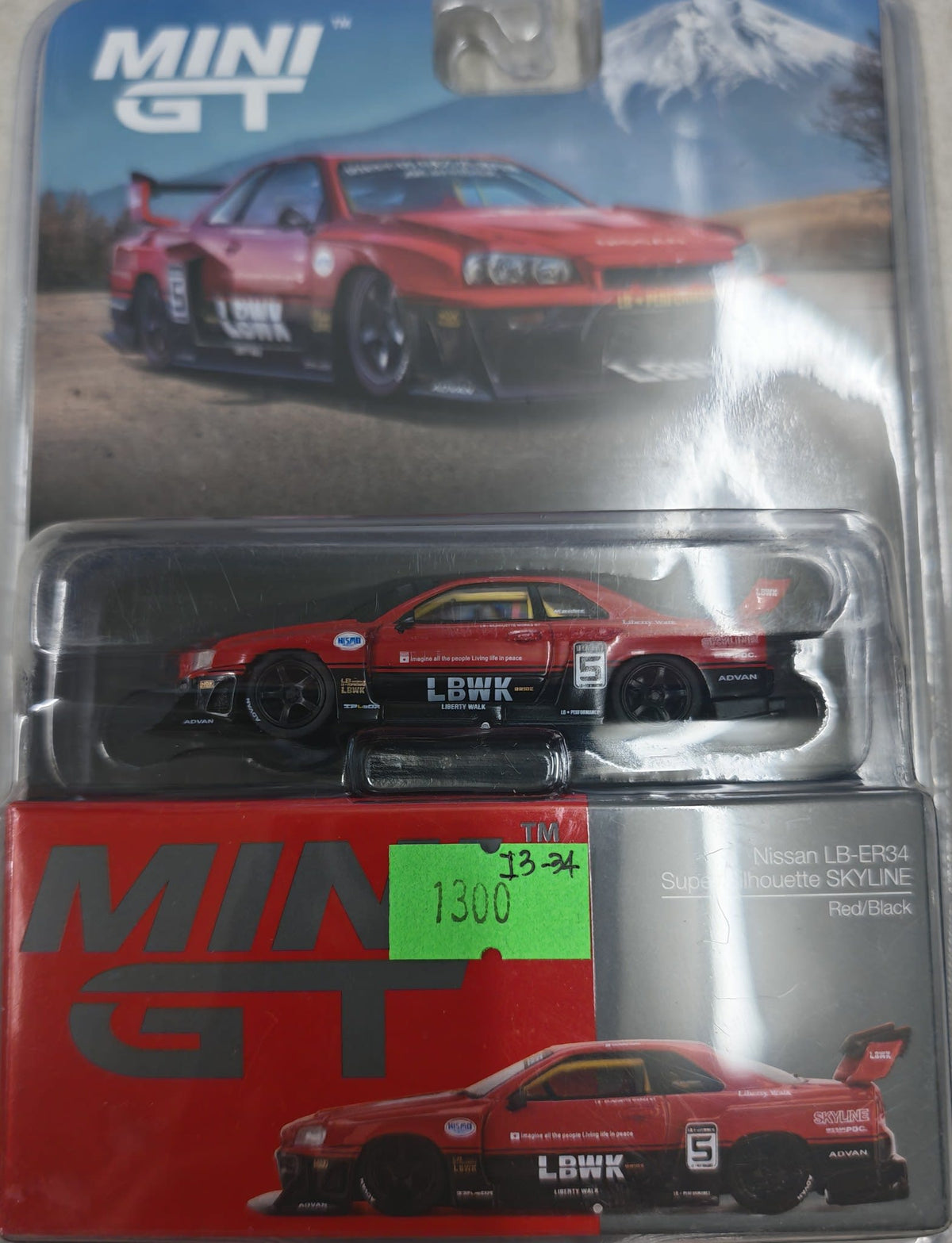 Mini GT Nissan LB-ER34 Super Silhouette SKYLINE #1300