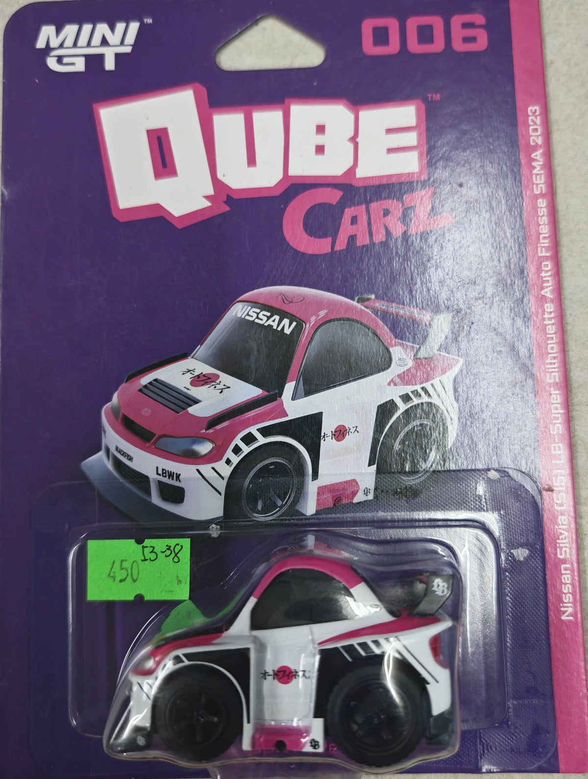 2023 Mini GT Qube CarZ Nissan Silvia (S15) LB-Super Silhouette Auto Finesse SEMA 2023 #006