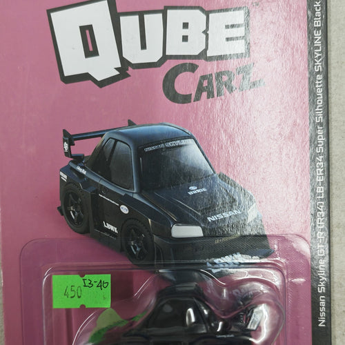 Mini GT Qube Carz Nissan Skyline GT-R (R34) LB-ER34 Super Silhouette Black #004