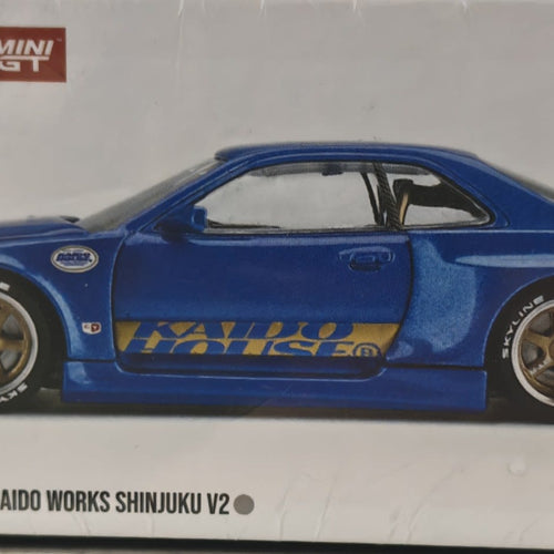 Mini GT Kaido House Nissan Skyline GT-R (R34) Kaido Works Shinjuku V2 #158