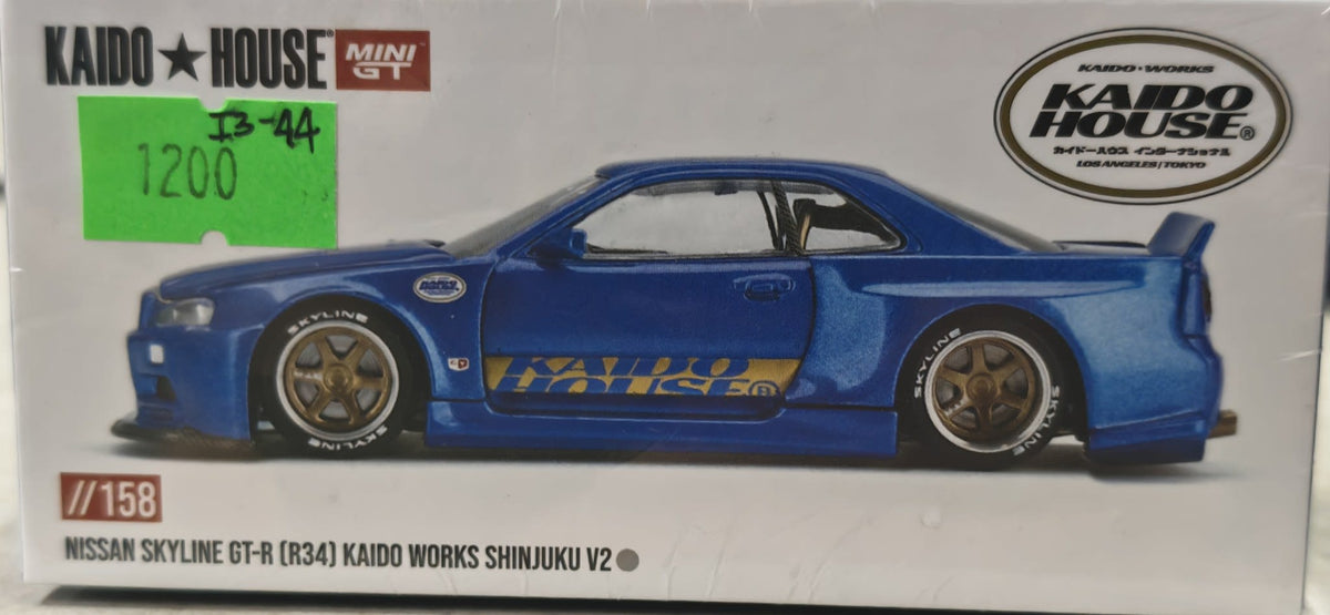 Mini GT Kaido House Nissan Skyline GT-R (R34) Kaido Works Shinjuku V2 #158
