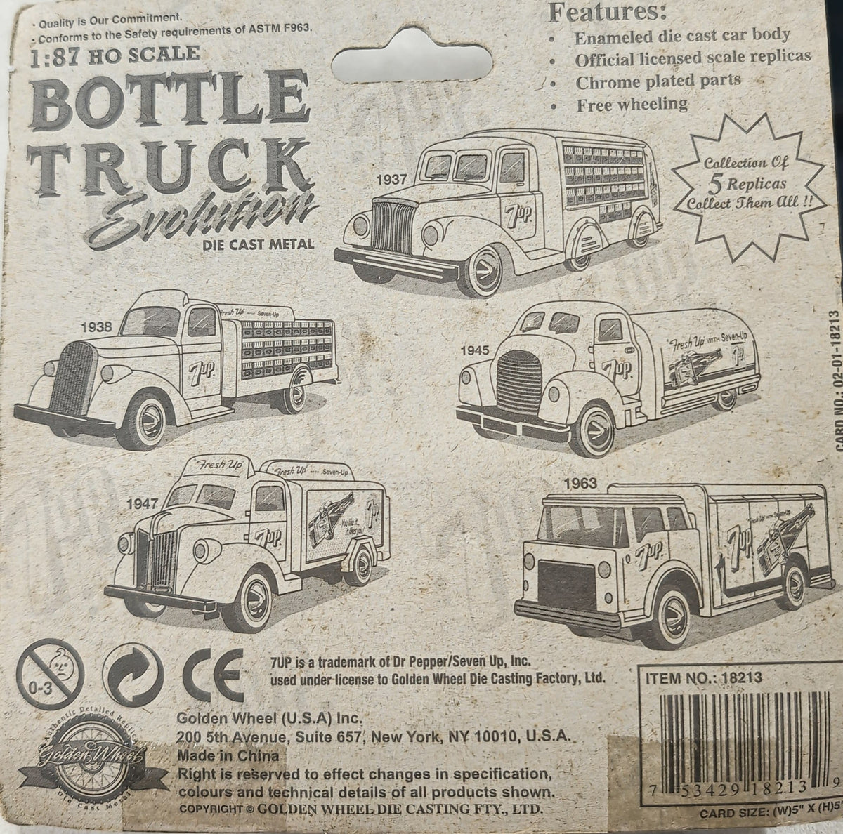 Golden Wheel Diecast Bottle Truck Evolution 7UP Bottle Truck - view 2