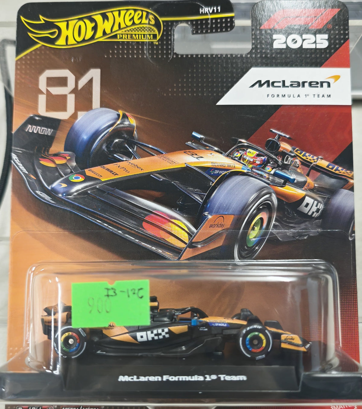 2025 Hot Wheels Hot Wheels Premium F1 2025 McLaren Formula 1 Team Car #81