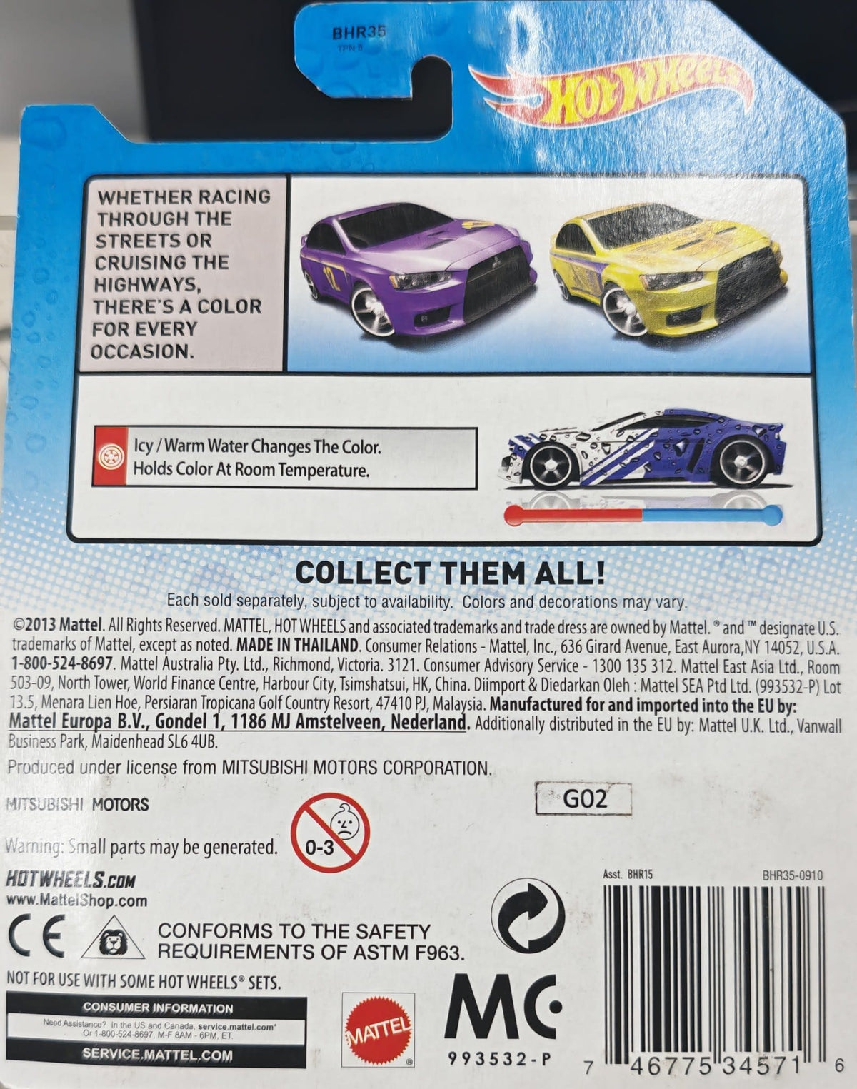 Hot Wheels Color Shifters Mitsubishi Lancer Evolution X #19/48 - view 2