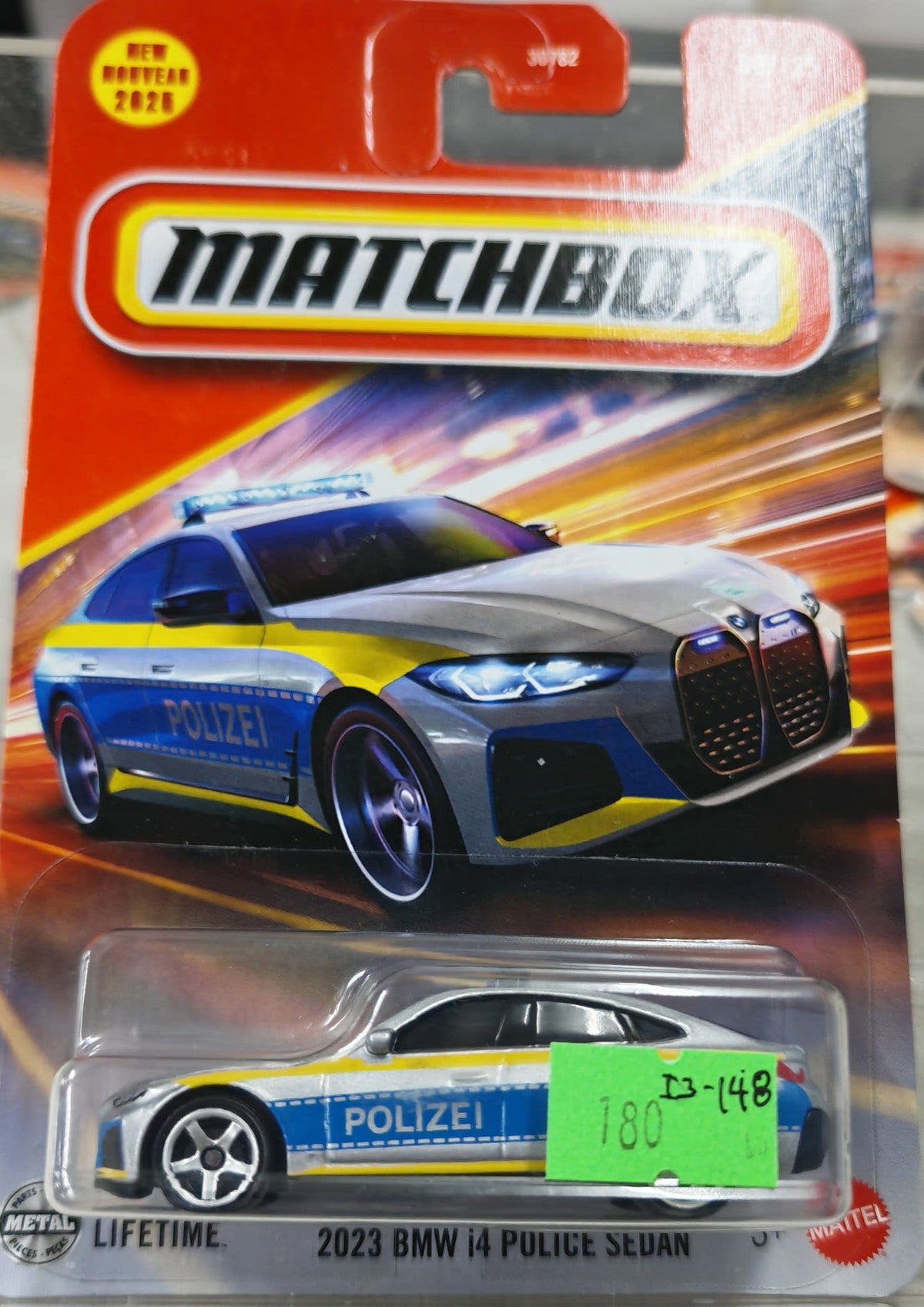 2025 Matchbox Lifetime 2023 BMW i4 Police Sedan