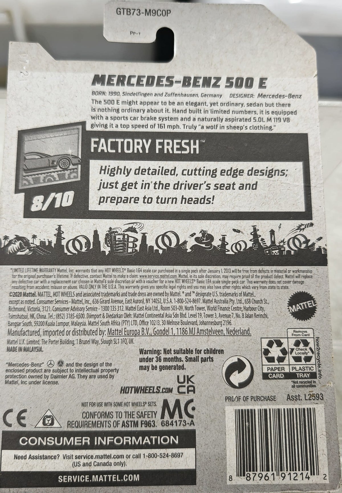 2021 Hot Wheels Factory Fresh Mercedes-Benz 500 E #145/250 - view 2