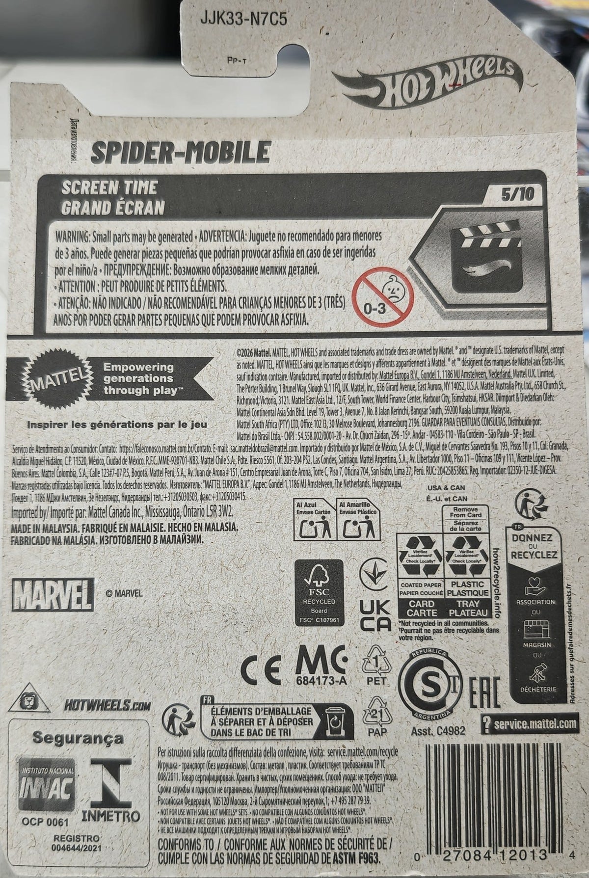 Hot Wheels Screen Time Spider-Mobile #195/250 - view 2