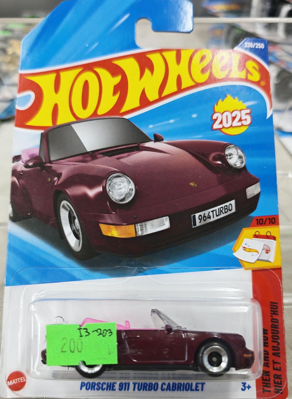 2025 Hot Wheels Then and Now Porsche 911 Turbo Cabriolet #239/250