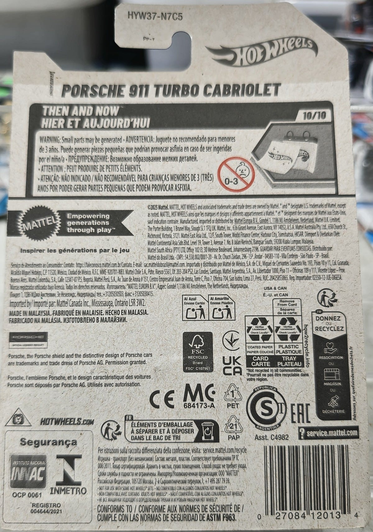 2025 Hot Wheels Then and Now Porsche 911 Turbo Cabriolet #239/250 - view 2