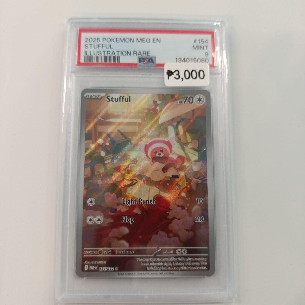 2025 Pokemon Company Scarlet & Violet Illustration Rare Stufful #154 PSA 9