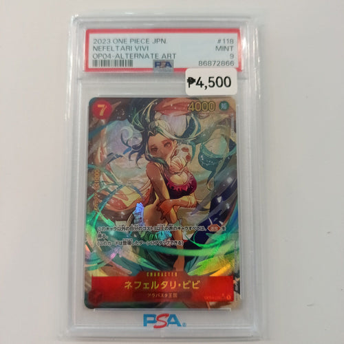 2023 Bandai One Piece Card Game OP04 Alternate Art Nefeltari Vivi #118 PSA 9
