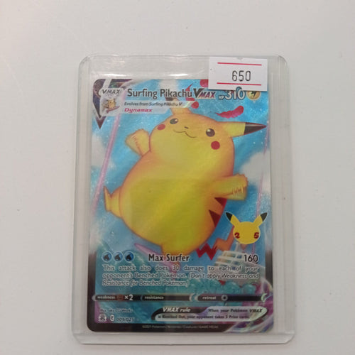 2021 Pokemon Company Celebrations VMAX Surfing Pikachu VMAX Full Art #009/025