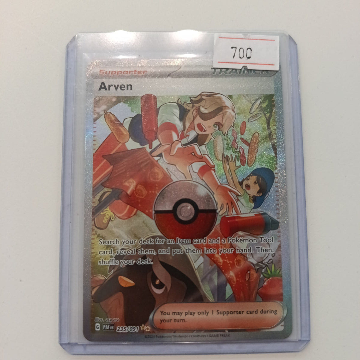 2024 Pokemon Company Paldean Fates Special Illustration Rare Arven #235/091