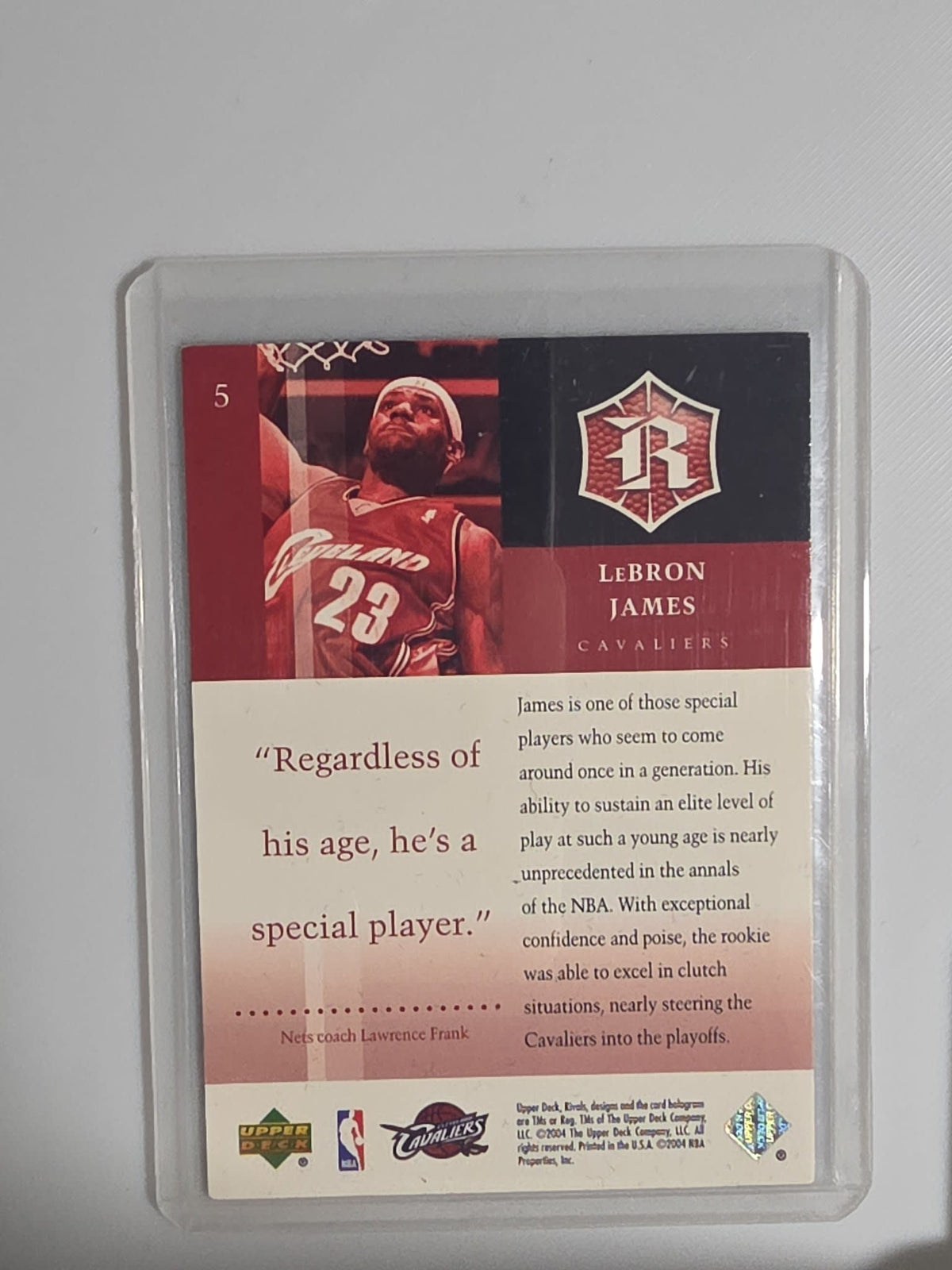 2004 Upper Deck Rivals Rivals LeBron James #5 - view 2