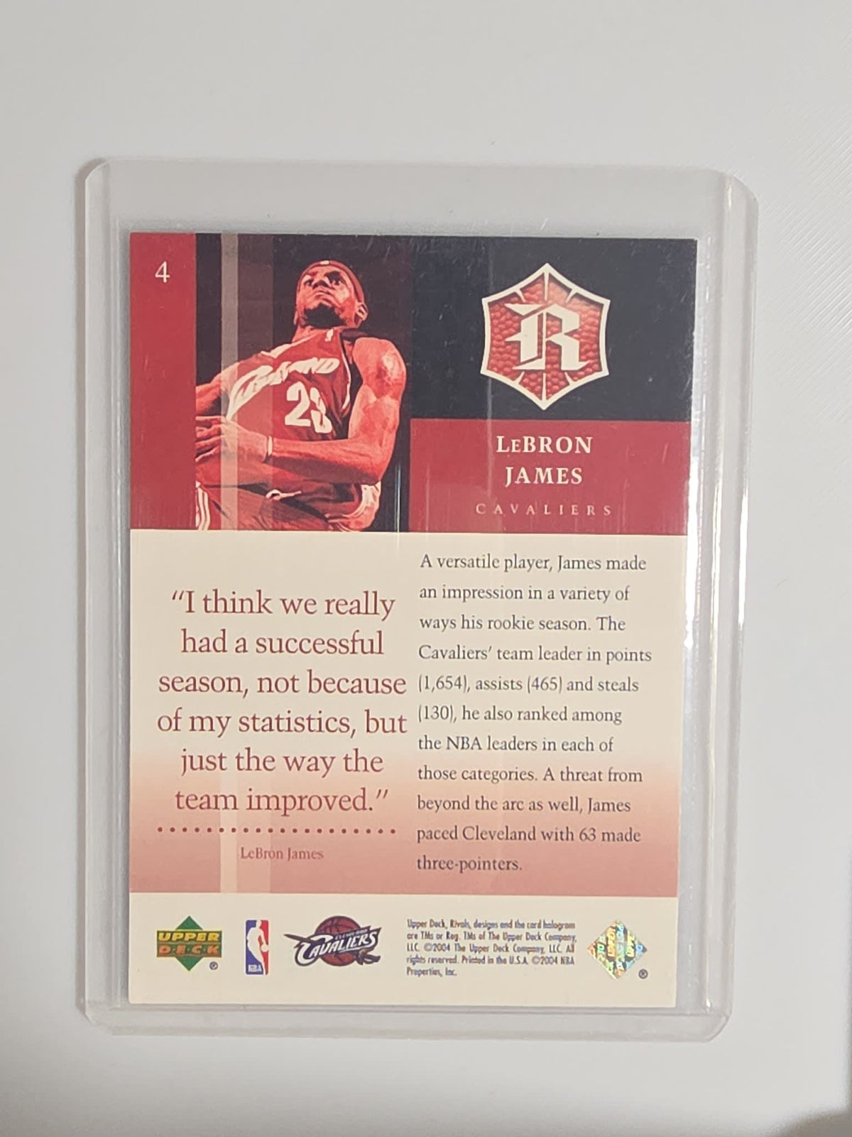 2004 Upper Deck Rivals Rivals LeBron James #4 - view 2