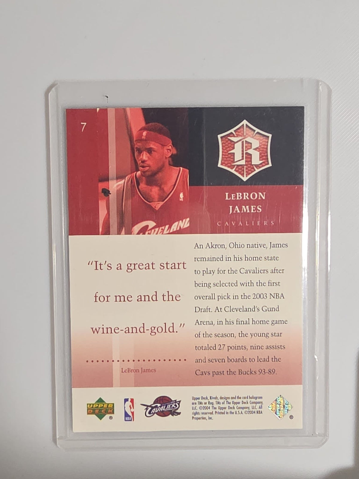 2003-04 Upper Deck Rivals Rivals LeBron James #7 - view 2